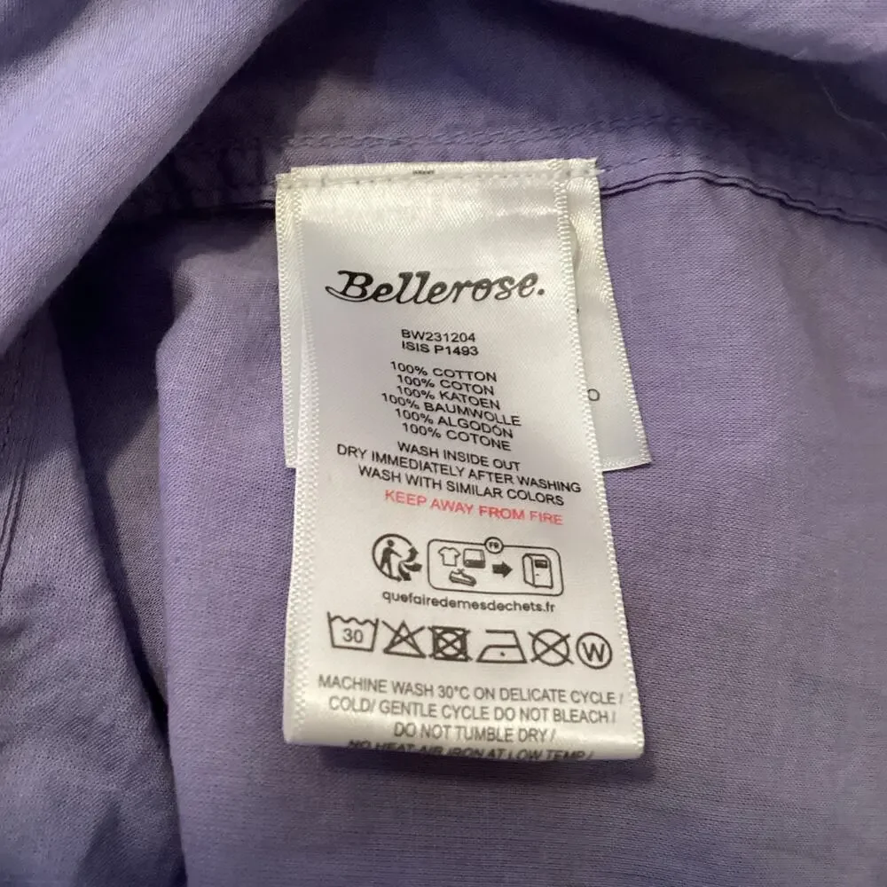 Bellerose Isis Blue 100% Cotton Oversized Gathered Back Midi Shirt Dress NWT OS